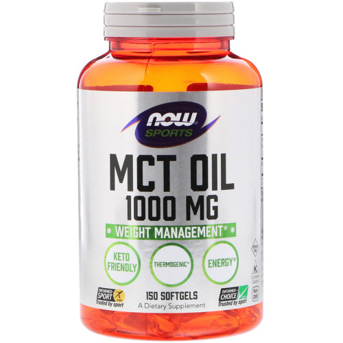 Now Foods Sports MCT Oil (Масло MCT, Среднецепочечные триглицериды) 1000 мг. 150 мягких капсул