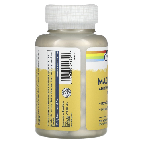Solaray Magnesium Amino Acid Chelate (Магний хелат) 200 мг. 100 растительных капсул фото 8 Solaray Magnesium Amino Acid Chelate (Магний хелат) 200 мг. 100 растительных капсул фото 8
