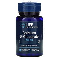 Life Extension Calcium D-Glucarate (D-глюкарат кальция) 200 мг. 60 растительных капсул