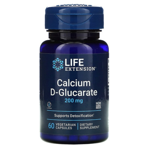 Life Extension Calcium D-Glucarate (D-глюкарат кальция) 200 мг. 60 растительных капсул