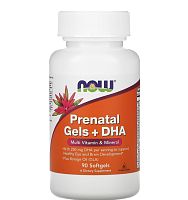 Prenatal Gels + DHA (Желатиновые капсулы с ДГК для беременных) 90 капсул (Now Foods)