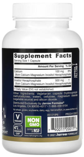IP6 Inositol Hexaphosphate (Гексафосфат Инозитола 500 мг) 120 растительных капсул (Jarrow Formulas) фото 3