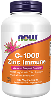C-1000 Zinc Immune (C-1000 с цинком для укрепления иммунитета) 180 вег капсул (Now Foods)