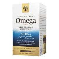Solgar Omega Full Spectrum с жиром дикого аляскинского лосося 120 капсул
