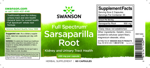 Sarsaparilla Root 450 mg Full Spectrum (Корень Сарсапариллы) 60 капсул (Swanson) фото 2