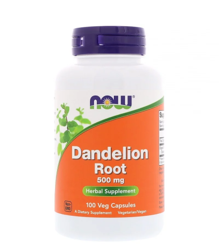 Now Foods Dandelion Root (Корень Одуванчика) 500 мг. 100 растительных капсул