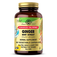 Solgar Ginger Root Extract (Экстракт Корня Имбиря) 60 вегетарианских капсул