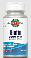 Biotin 5000 mcg Sustained Release (Биотин замедленного высвобождения) 60 таблеток (KAL)