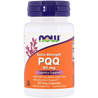 Now Foods Extra Strength PQQ (Пирролохинолинхинон повышенной силы 40 мг. + Альфа-Липоевая Кислота 200 мг.) 50 растительных капсул