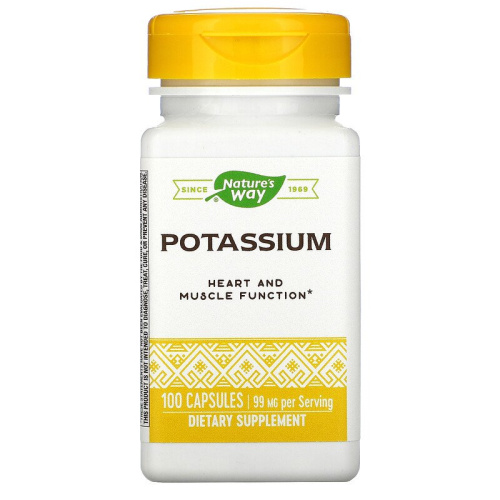 Potassium 99 мг (Калий) 100 капсул (Nature's Way)