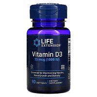 Life Extension Витамин D3 (Vitamin D3) 1000 IU 25 мкг. 90 капсул