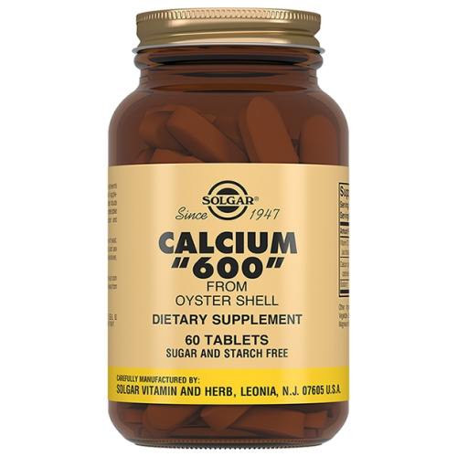 Calcium "600" with vitamin D3 (Кальций из устричных раковин) 60 таблеток (Solgar)