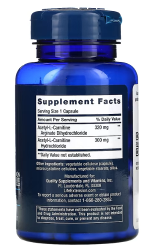 Life Extension Acetyl-L-Carnitine Arginate (Ацетил-L-Карнитин Аргинат) 90 капсул фото 2