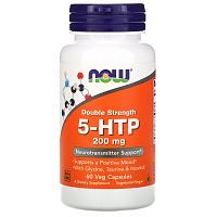 Now Foods 5-HTP Double Strength (5-гидрокситриптофан) 200 мг. 60 растительных капсул
