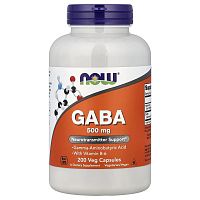 Now Foods GABA (ГАМК) 500 мг. 200 растительных капсул