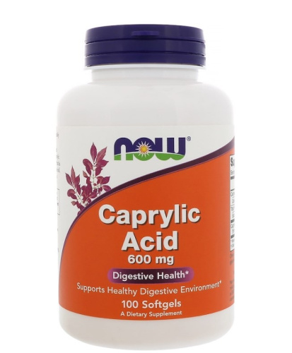 Now Foods Каприловая кислота (Caprylic Acid) 600 мг. 100 капсул
