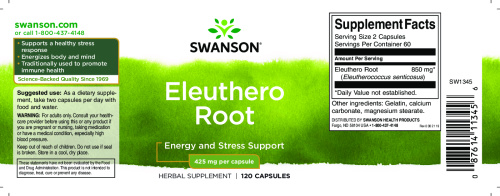 Eleuthero Root 425 mg (Корень элеутерококка 425 мг) 120 капсул (Swanson) фото 2