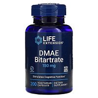 DMAE Bitartrate 150 мг (Диметиламиноэтанол битартрат) 200 вег капсул (Life Extension) срок 01.2024