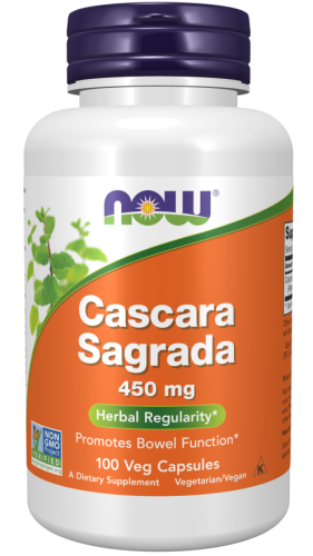 Now Foods Cascara Sagrada (Каскара Саграда, Крушина) 450 мг. 100 растительных капсул