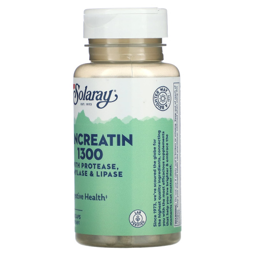 Solaray Pancreatin with Protease, Amylase & Lipase (Панкреатин с протеазой, амилазой и липазой) 1300 мг. 90 растительных капсул  фото 5