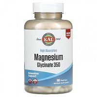 KAL High Absorption Magnesium Glycinate (Глицинат Магния с высокой абсорбцией) 350 мг. 160 растительных капсул