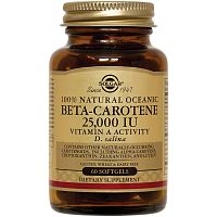 Naturally Sourced Oceanic Beta-Carotene 7500 mcg (25000 МЕ) 60 капсул (Solgar)