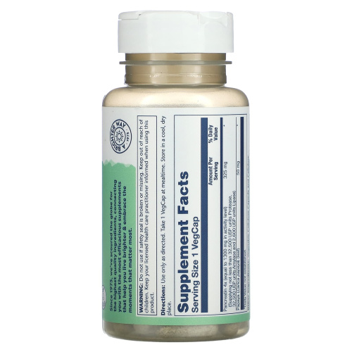 Solaray Pancreatin with Protease, Amylase & Lipase (Панкреатин с протеазой, амилазой и липазой) 1300 мг. 90 растительных капсул  фото 4