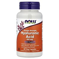 Now Foods Hyaluronic Acid Гиалуроновая кислота двойной силы 100 мг. 60 растительных капсул