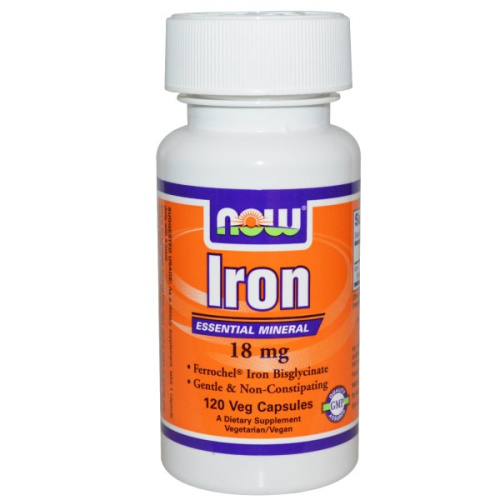 Now Foods Iron (Железо) 18 мг. 120 растительных капсул фото 4