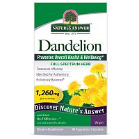 Dandelion 1260 mg Root (Одуванчик 1260 мг Корень) 90 вег капсул (Nature's Answer)