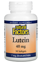 Lutein 40 mg Zeaxanthin 7 mg (Лютеин 40 мг) 30 гелевых капсул (Natural Factors)