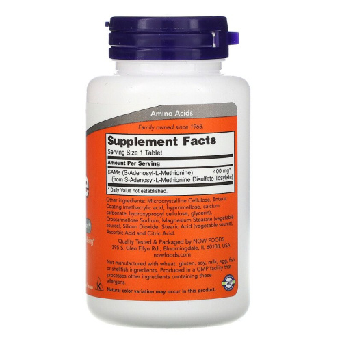Now Foods SAMe (S-Аденозил-L-Метионин) 400 мг. 60 таблеток фото 2