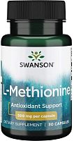 L-Methionine (L-Метионин) 500 мг 30 капсул (Swanson)