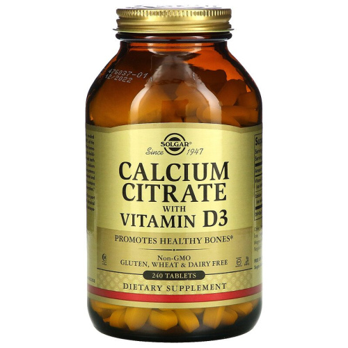 Solgar Цитрат кальция с витамином D3 (Calcium Citrate with Vitamin D3) 240 табл.