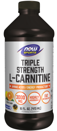 Now Foods Sports Triple Strength L-Carnitine Liquid (Жидкий L-Карнитин тройная сила) 3000 мг. 473 мл.