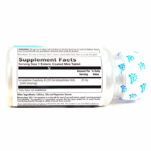 Serrapeptase 20 мг 40000 SU (Серрапептаза) 90 таблеток (KAL) фото 2