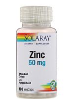 Zinc 50 mg (Цинк 50 мг) 100 вег капсул (Solaray)