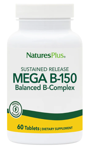 NaturesPlus Sustained Release Mega B-150 (Сбалансированный комплекс витминов группы B с замедленным высвобождением) 60 таблеток