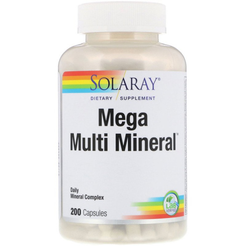 Mega Multi Mineral Iron-Free (Комплекс минералов без железа в составе) 200 капсул (Solaray) фото 5