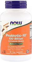 Now Foods Probiotic-10 100 Billion (Пробиотик-10 штаммов 100 миллиардов) 60 растительных капсул