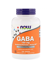 GABA 750 мг 120 таблеток (NOW)