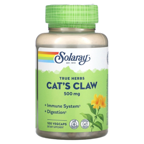 Solaray Cat's Claw (Кошачий коготь) 500 мг. 100 растительных капсул