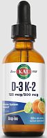 D-3 K-2 (125 mcg / 500 mcg) Dropins Д-3 К-2 (125 мкг / 500 мкг) 59 мл (KAL)