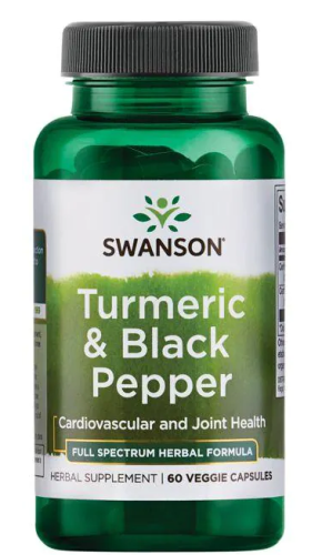 Turmeric & Black Pepper (куркума и черный перец) 60 вег капсул (Swanson)