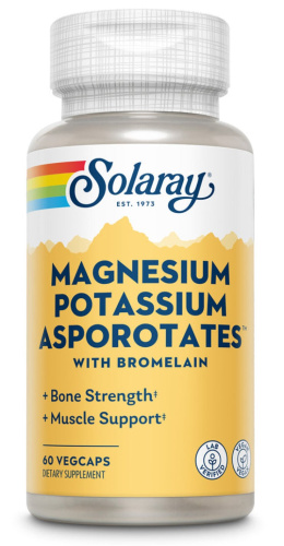 Magnesium Potassium Asporotates (Аспоротат магния и калия с бромелайном) 60 вег капс (Solaray)