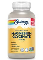 Solaray Magnesium Glycinate (Глицинат магния с высокой усвояемостью) 350 мг. 240 растительных капсул