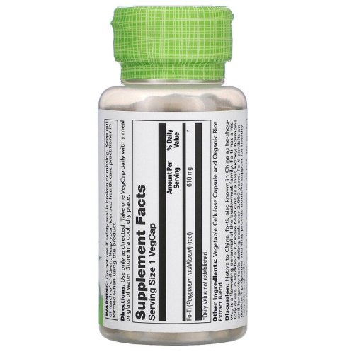 Fo-Ti He-Shoud-Wu 610 mg (Горец многоцветковый 610 мг) 100 вег капсул (Solaray) фото 2