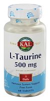 KAL L-Таурин (L-Taurine) 500 мг. 60 таблеток