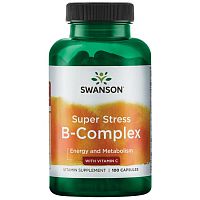 Super Stress B Complex with vitamin C 100 капсул (Swanson)