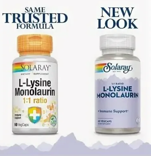 Solaray 1:1 Ratio L-Lysine Monolaurin (L-Лизин и монолаурин в соотношении 1:1) 60 растительных капсул фото 2